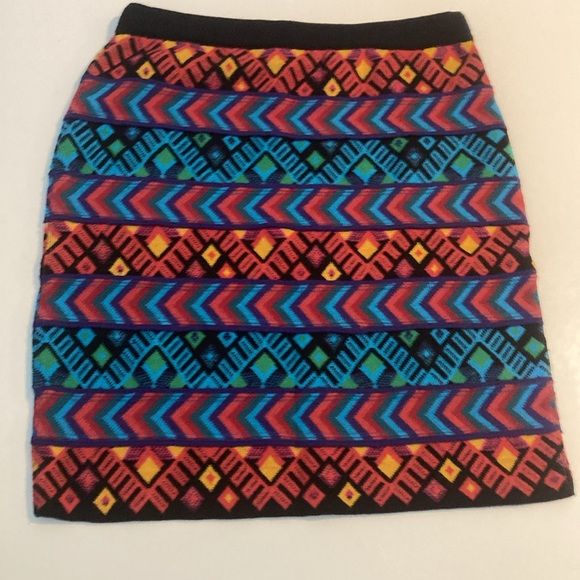 Jens Pirate Booty Aztec Colorful Diego Mini Sweater Skirt L - Picture 6 of 7
